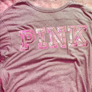 pink over size tee